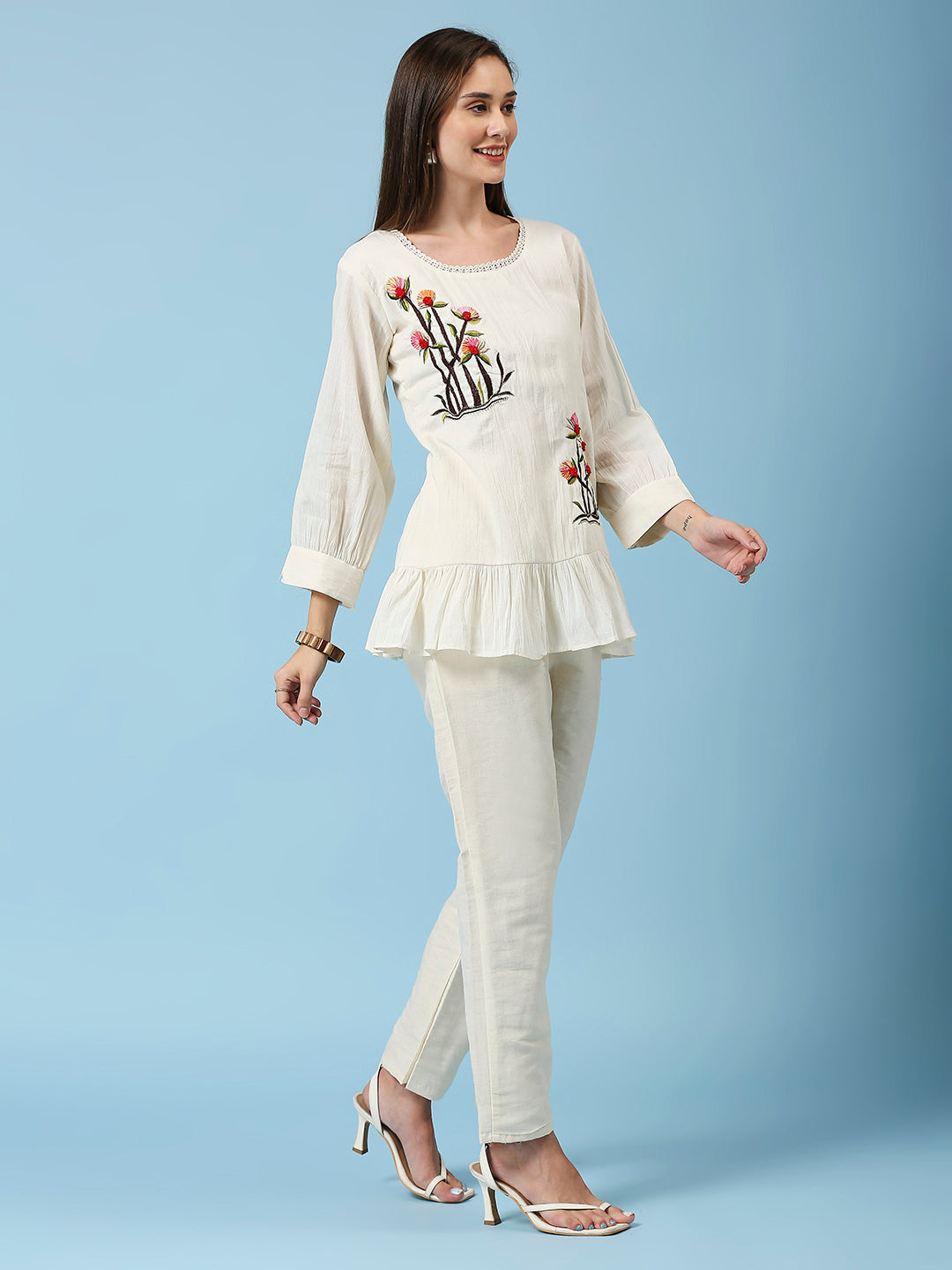 Embroidered Khadi Cotton Summer Top