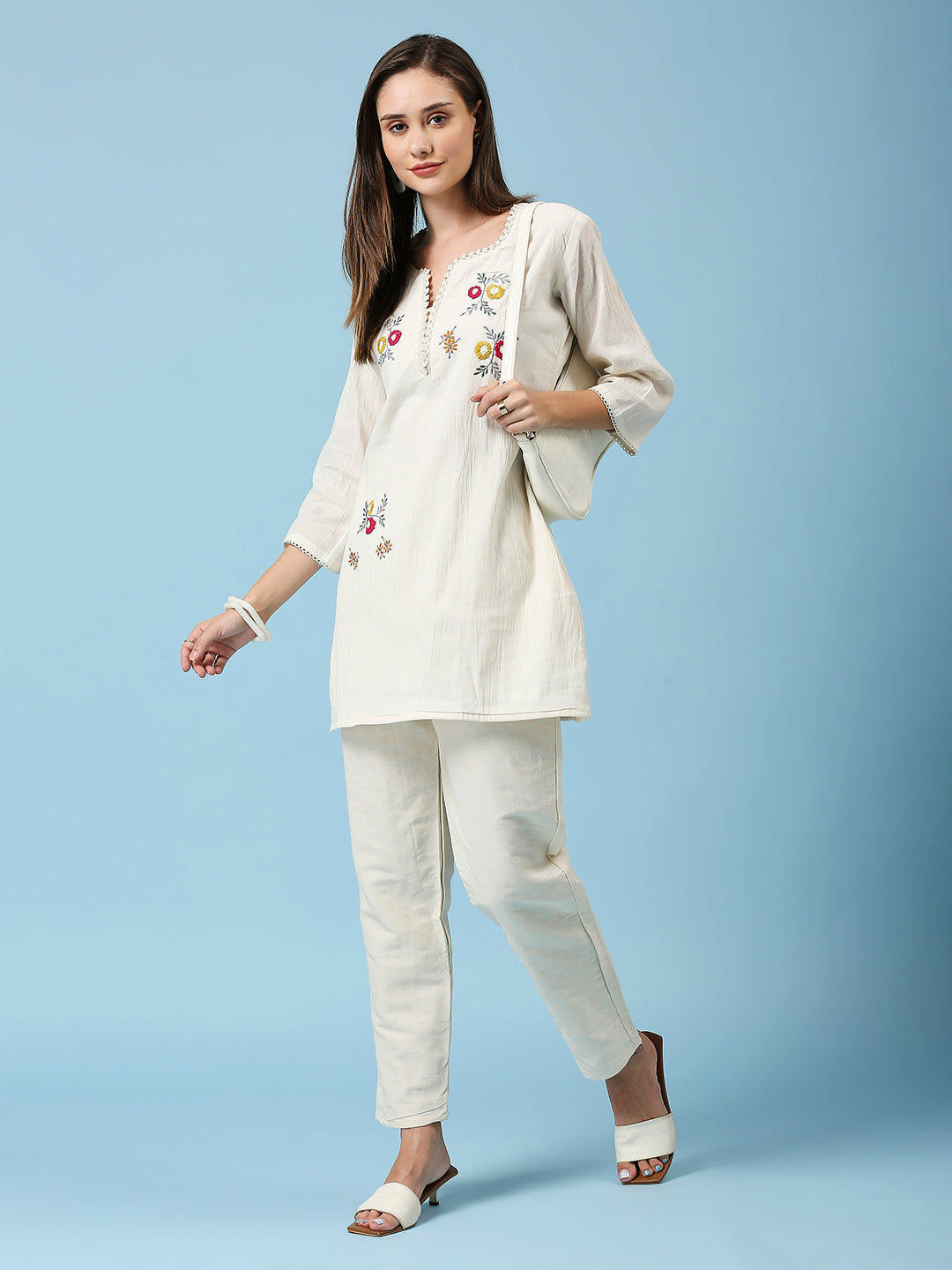 Embroidered Khadi Cotton Summer Top