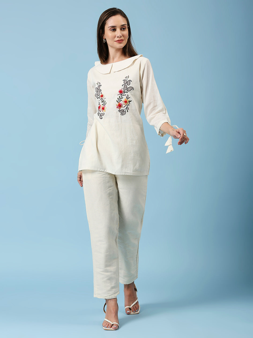 Embroidered Khadi Cotton Summer Top