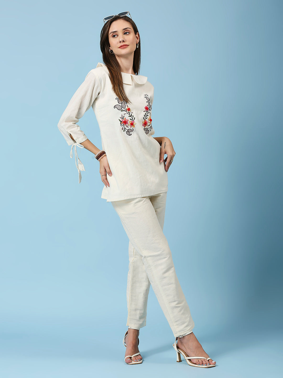 Embroidered Khadi Cotton Summer Top