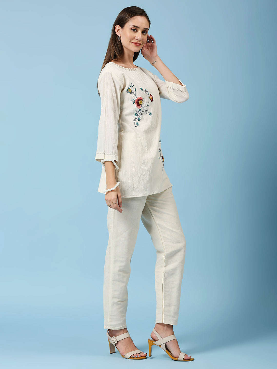 Embroidered Khadi Cotton Summer Top