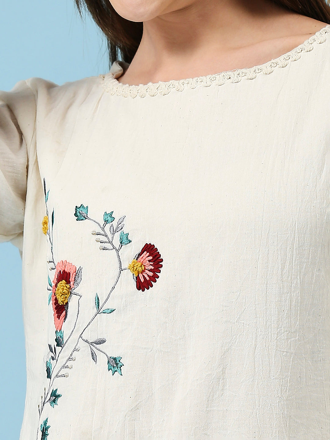 Embroidered Khadi Cotton Summer Top