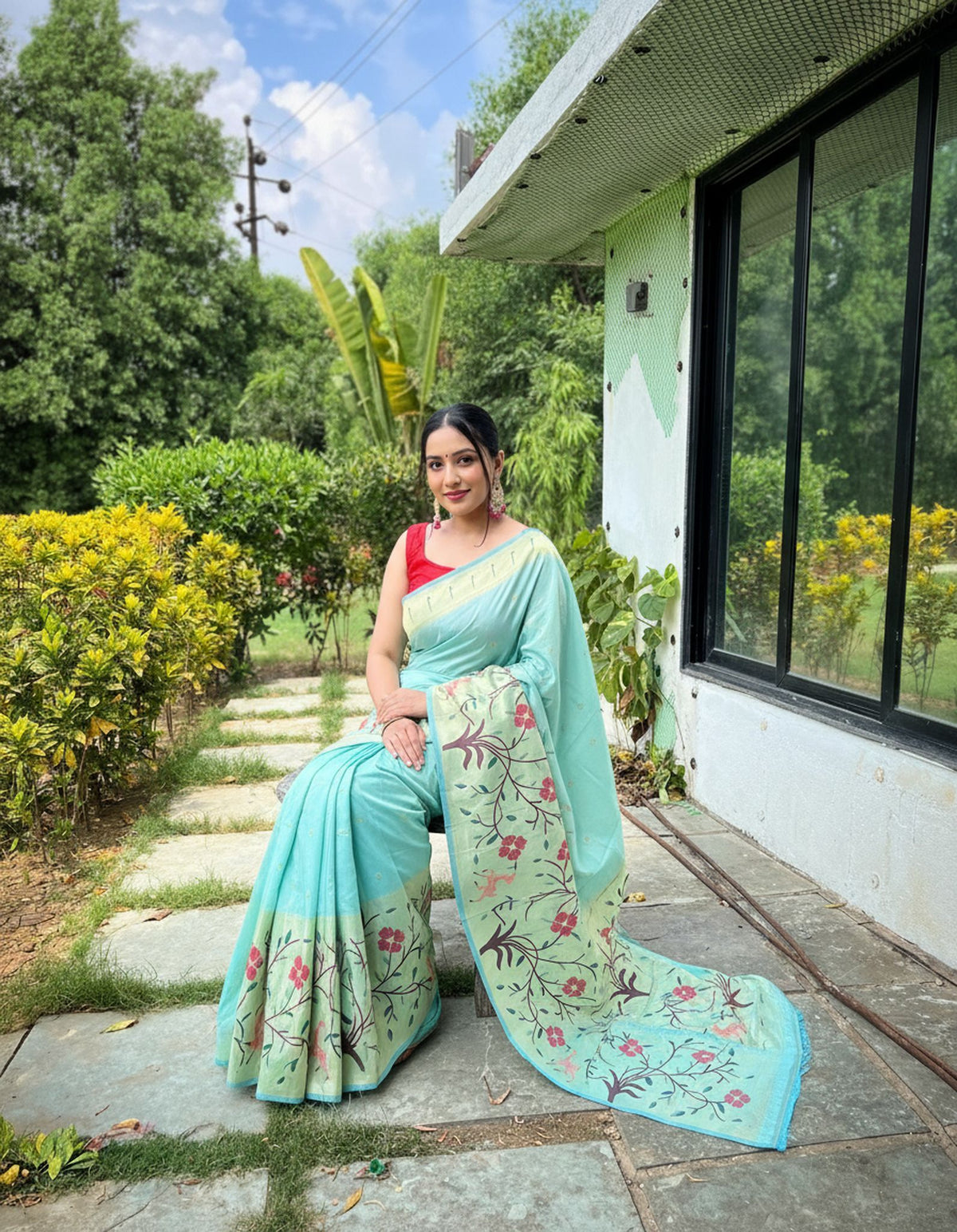 Aabha Regal Zari Silk Saree Without Border