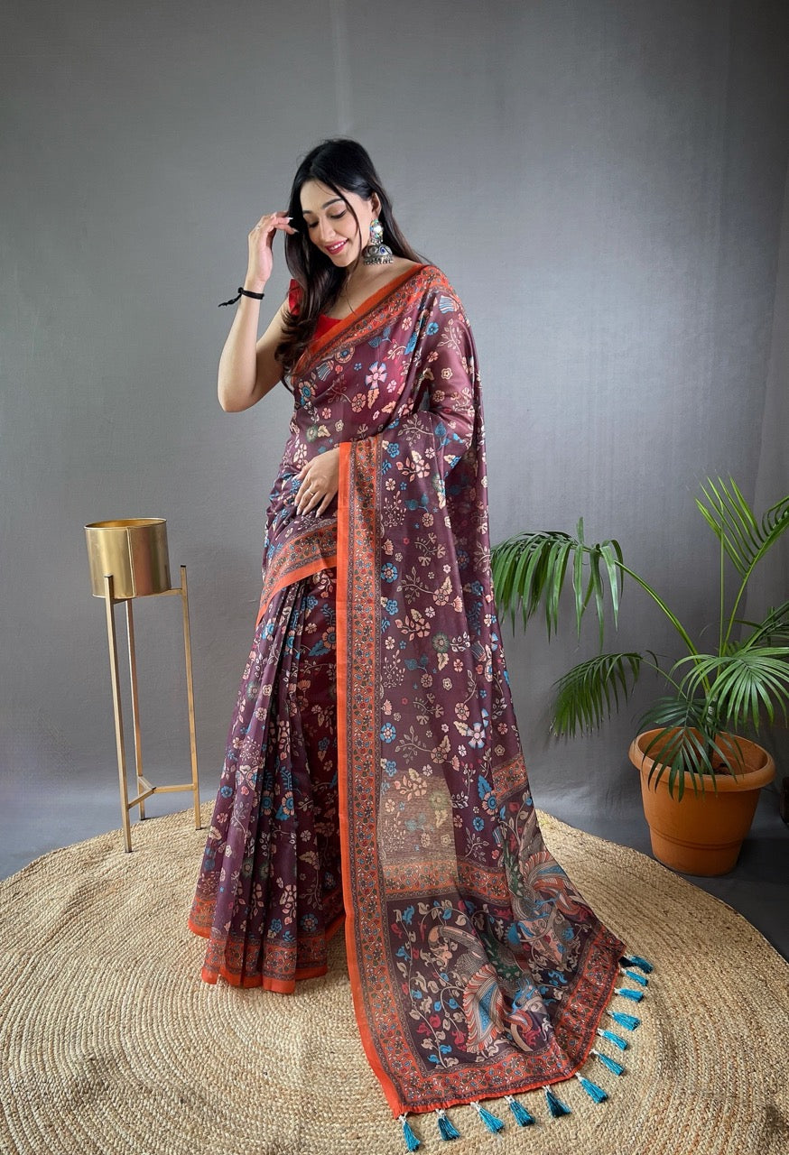 Charisma Pure Malai Cotton Saree