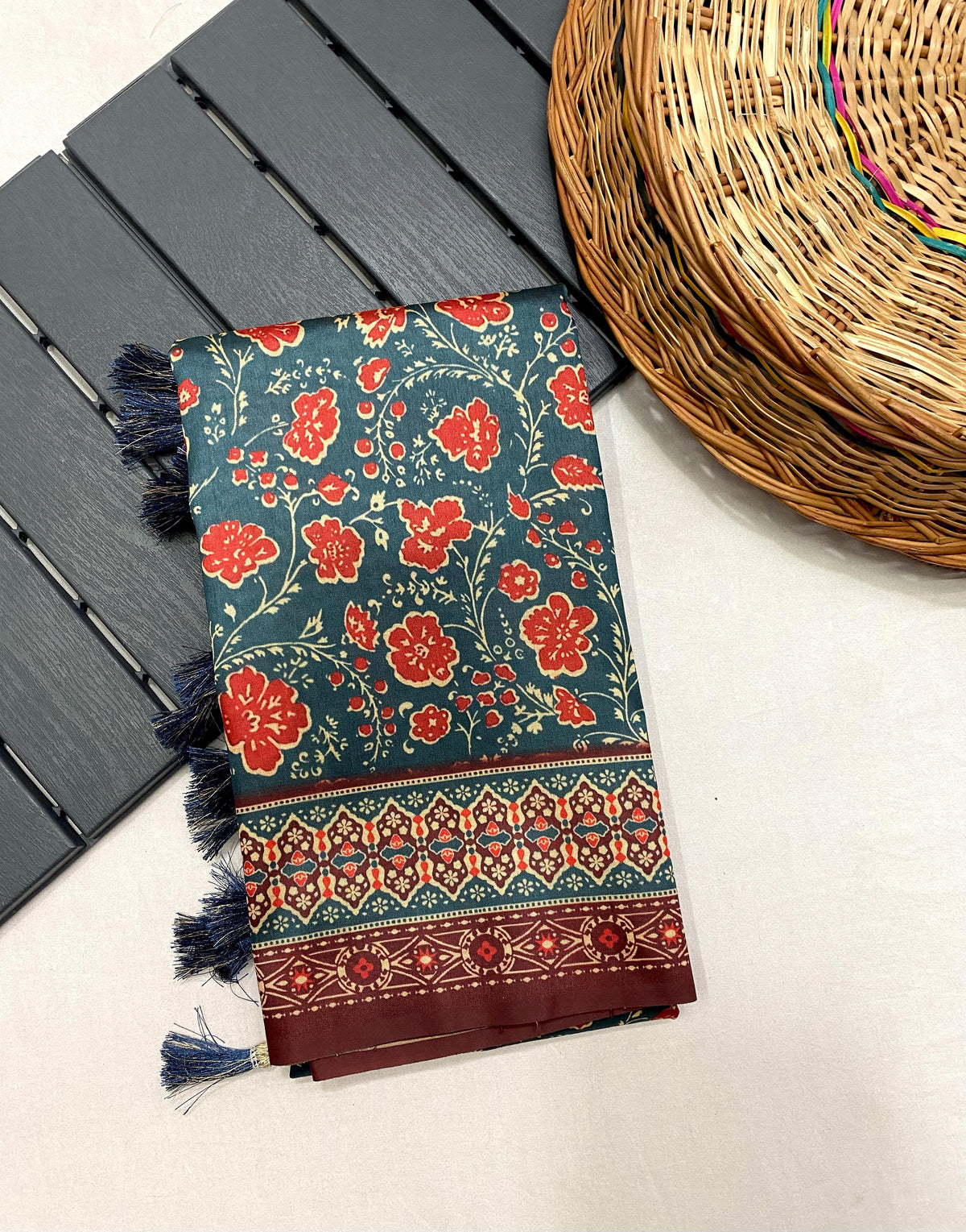 Majestic Semi-Silk Digital Print Saree