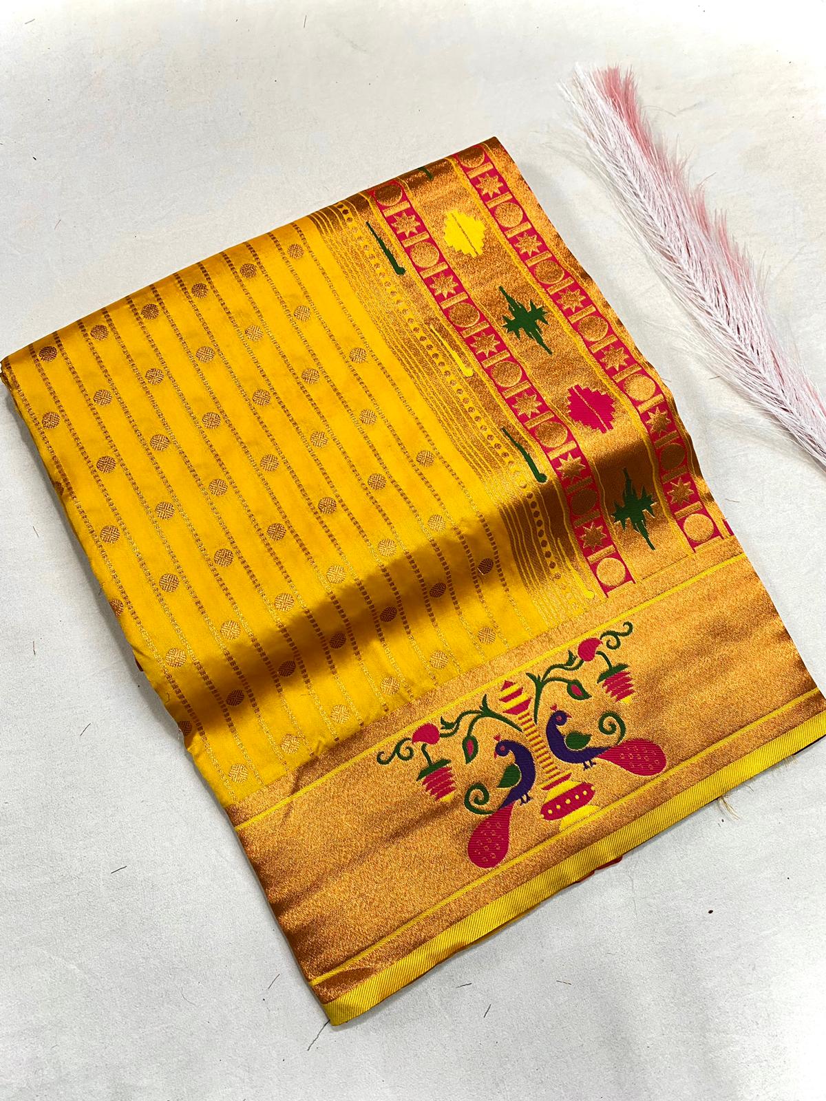 Rukmini Premium Paithani Silk Without Lace Saree
