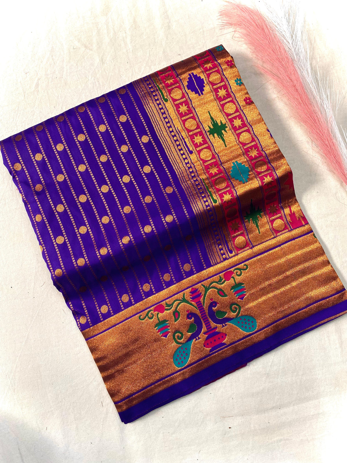 Rukmini Premium Paithani Silk Without Lace Saree