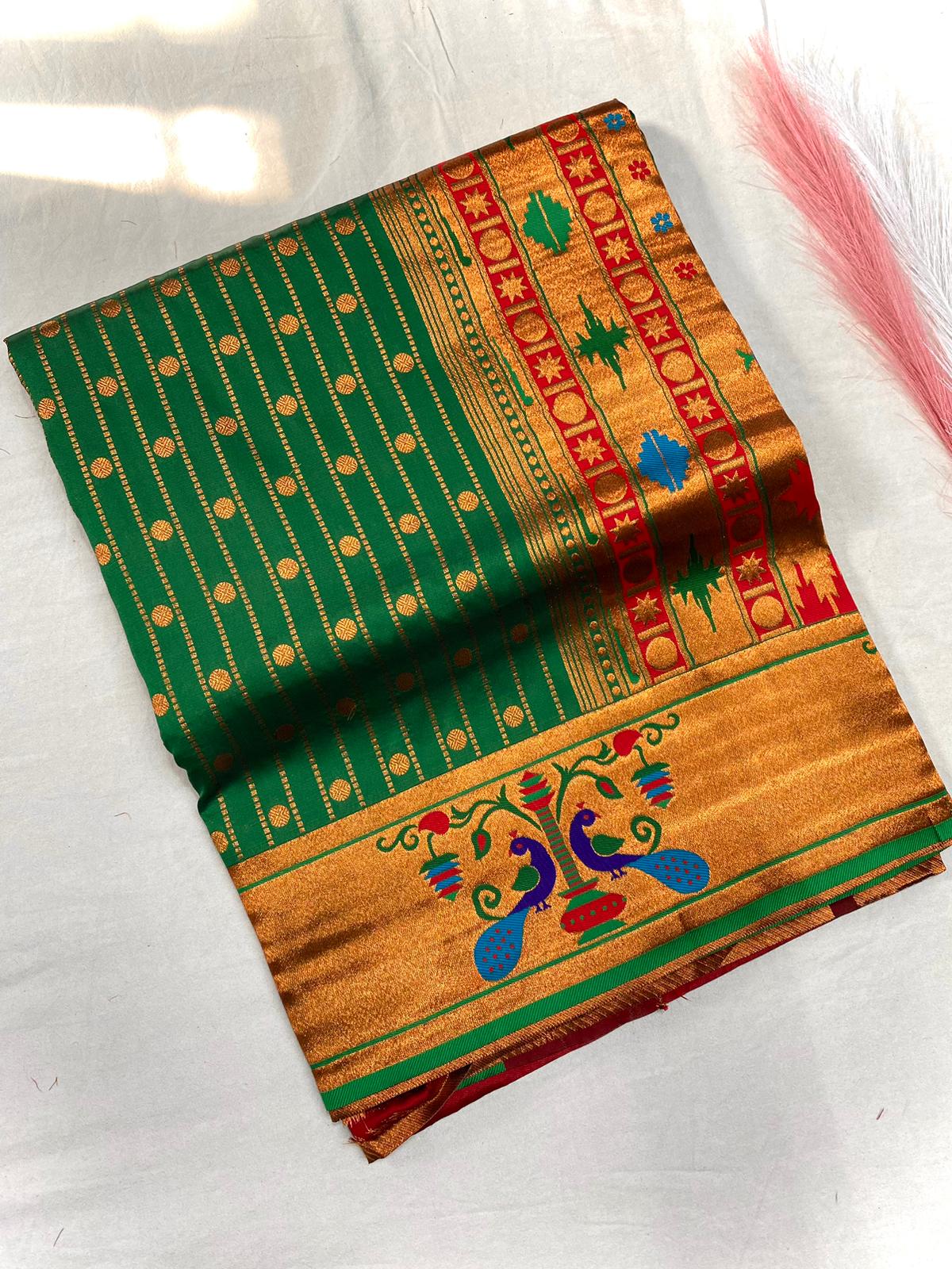 Rukmini Premium Paithani Silk Without Lace Saree
