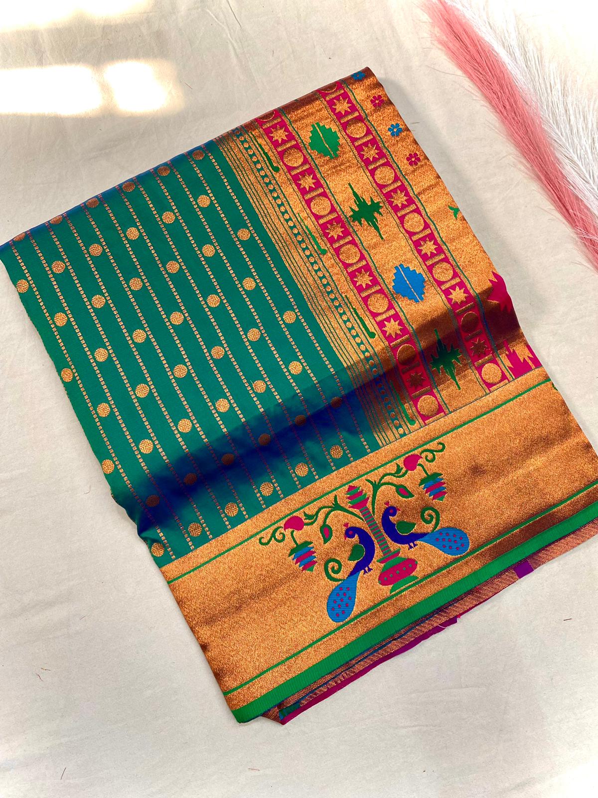 Rukmini Premium Paithani Silk Without Lace Saree