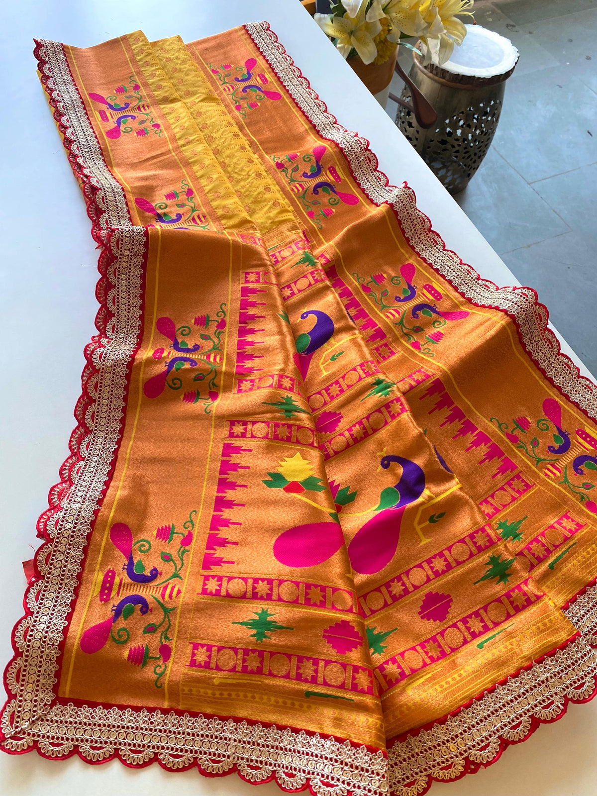 Rukmini Premium Paithani Silk Lace Saree