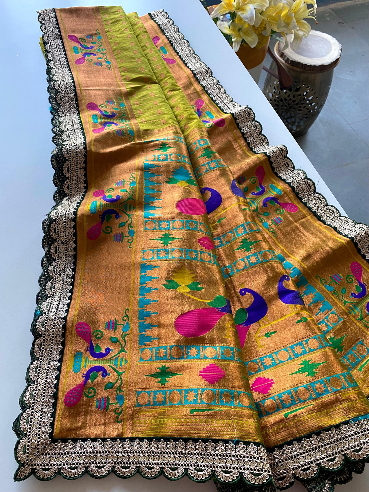 Rukmini Premium Paithani Silk Lace Saree