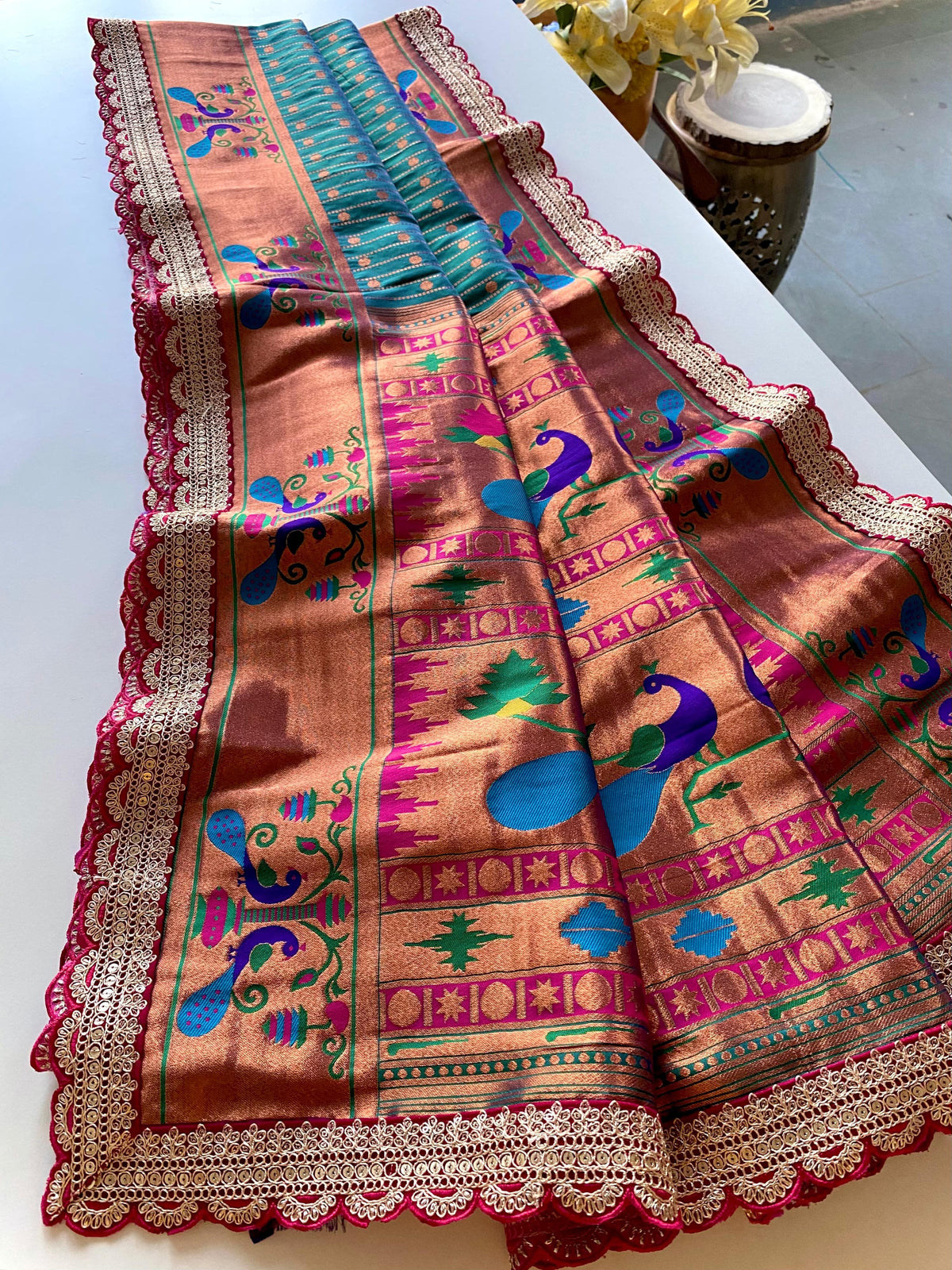 Rukmini Premium Paithani Silk Lace Saree