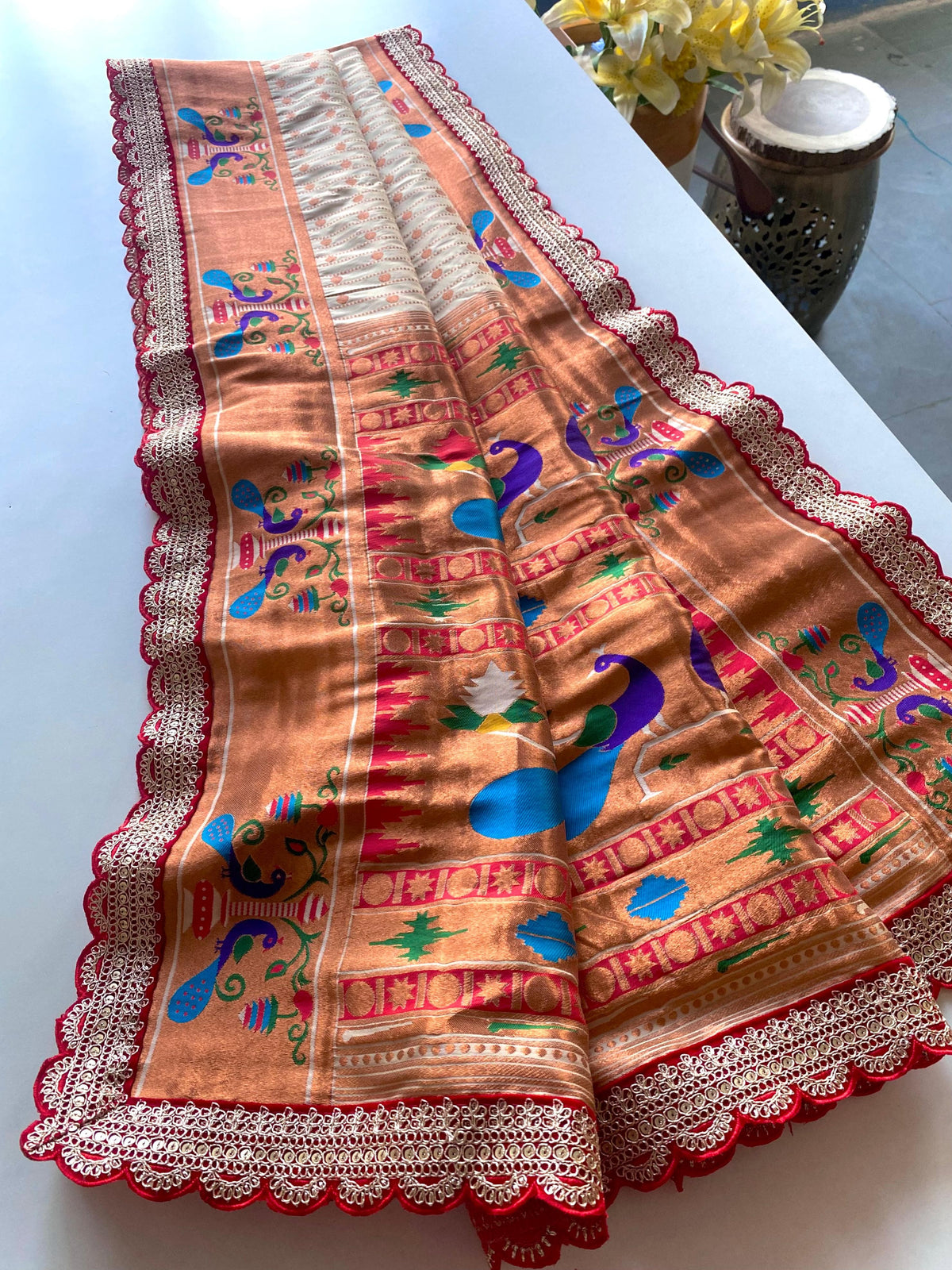 Rukmini Premium Paithani Silk Lace Saree