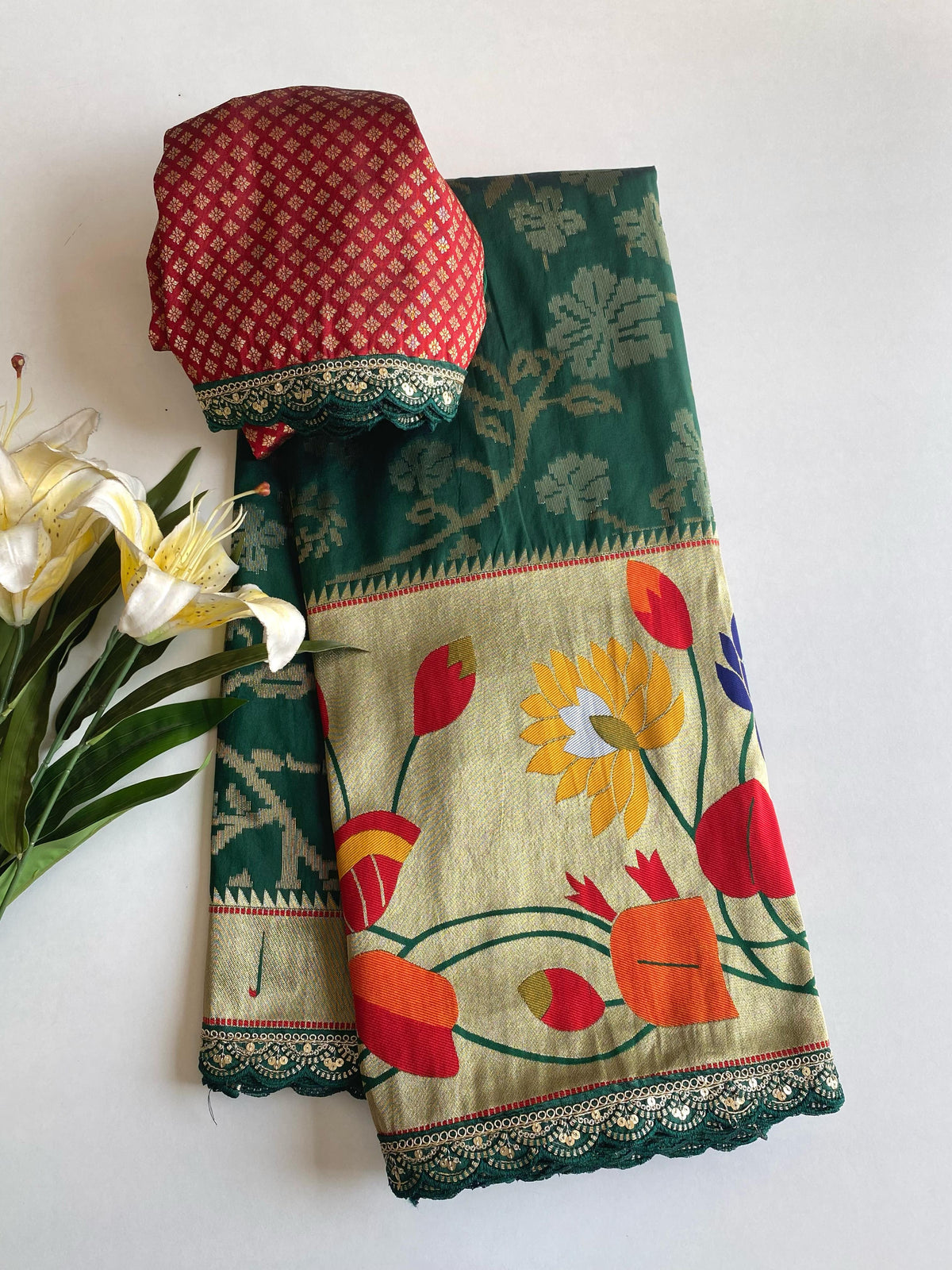 Saanvi Heritage Zari Border Silk Saree