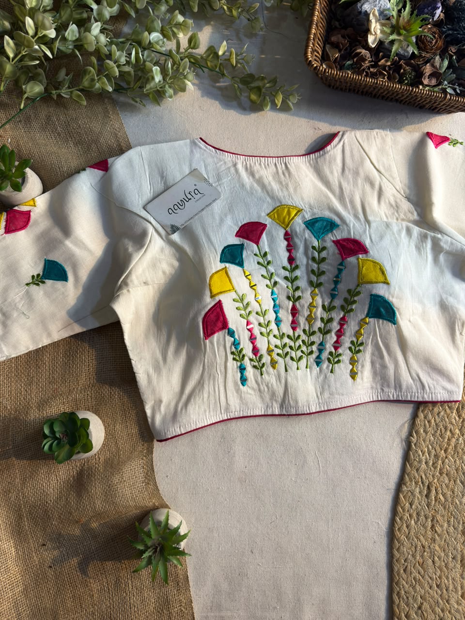 Petal Cotton Embroidered Blouse