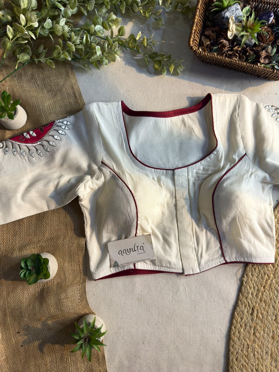 Petal Cotton Embroidered Blouse
