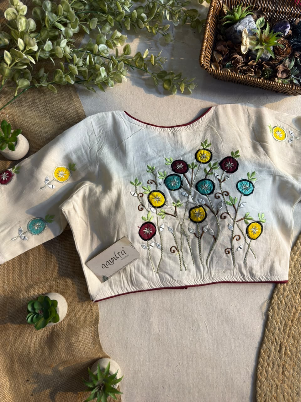 Petal Cotton Embroidered Blouse
