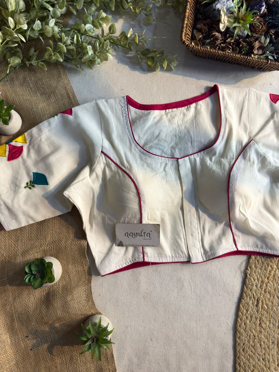 Petal Cotton Embroidered Blouse