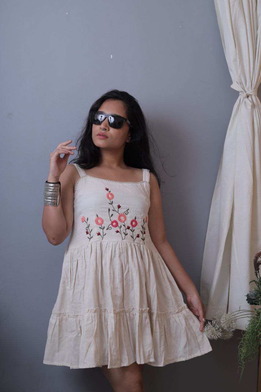 Embroidered Khadi Cotton Summer Top