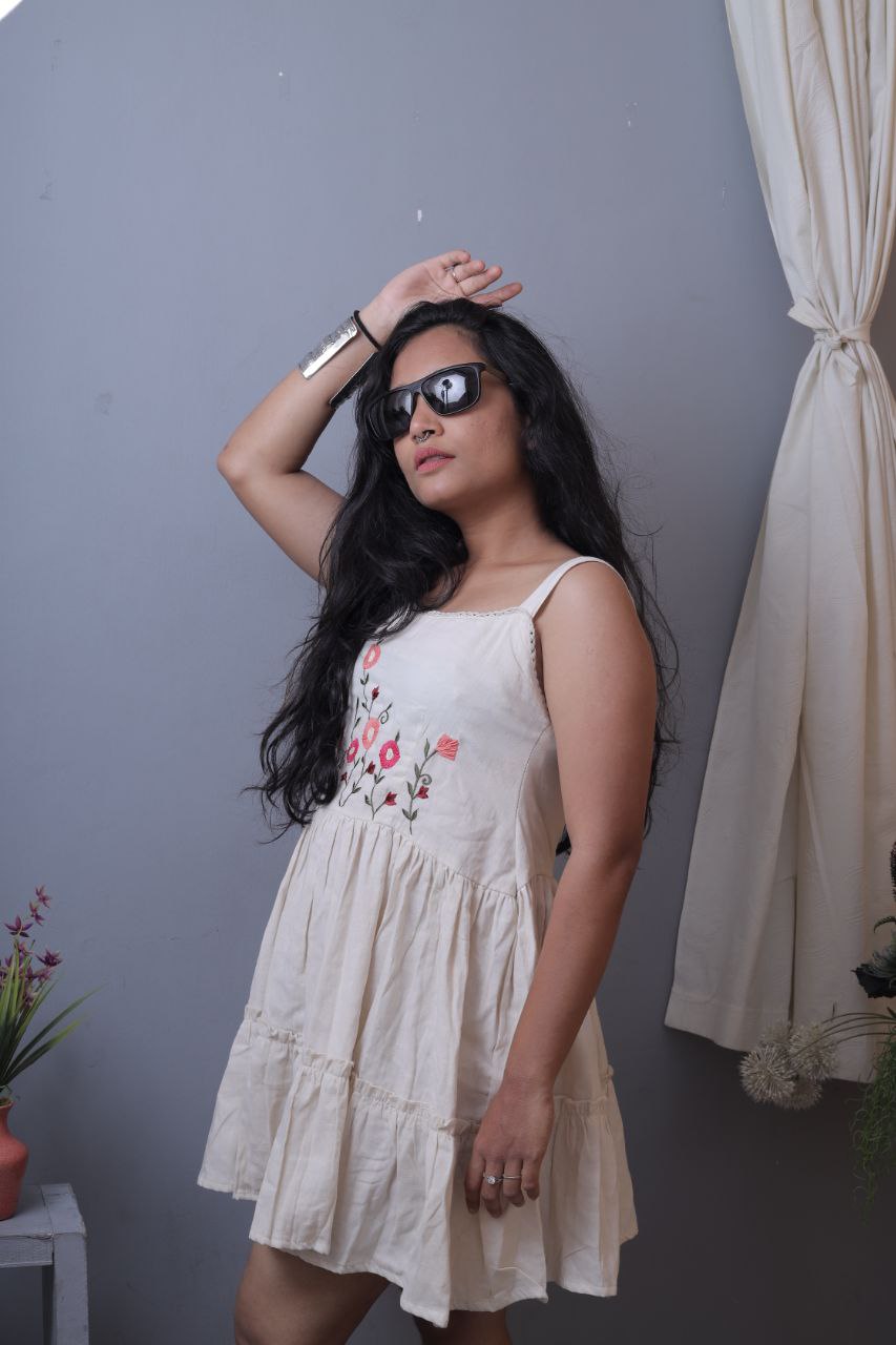 Embroidered Khadi Cotton Summer Top