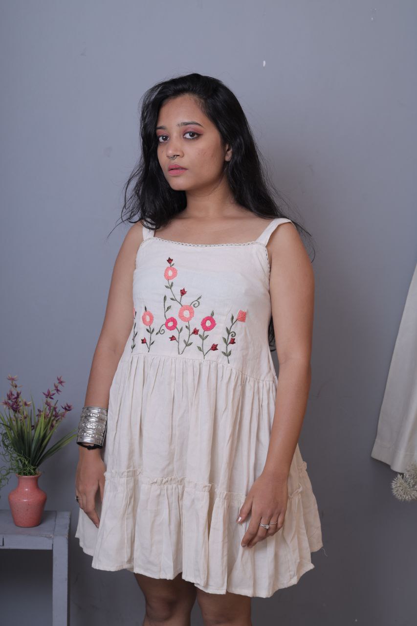 Embroidered Khadi Cotton Summer Top