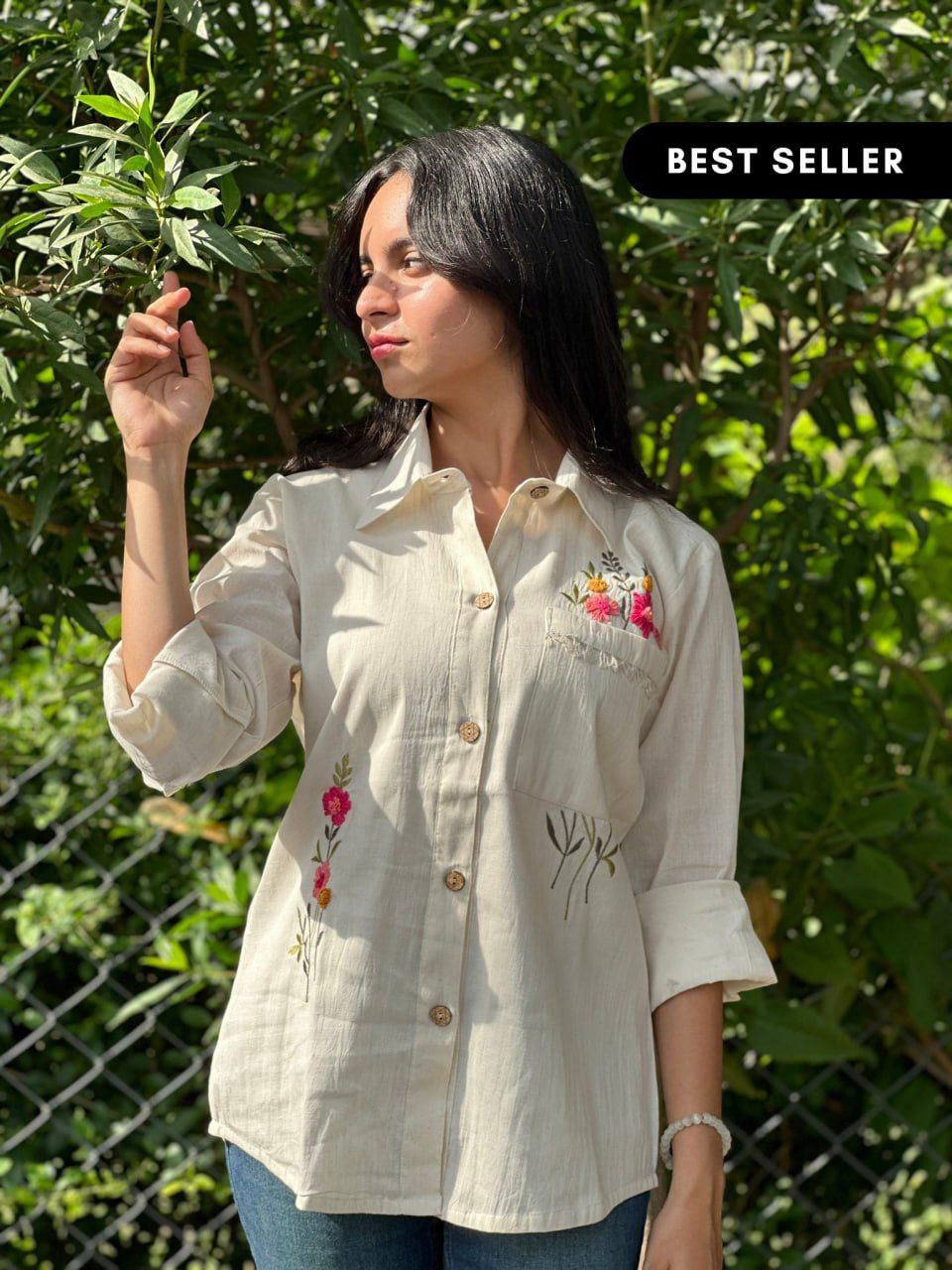 Embroidered Khadi Cotton Summer Top